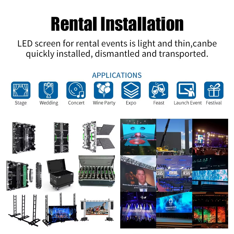 Led Video Wall Outdoor P2.6 P2.9 P3.91 P4.81 500x1000mm for Rental Led Display Screen for Giant Stage Background
