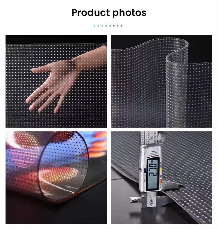 P6 Led Transparent Crystal Soft Film Screen Curtain Ultra-Thin Led Film Screen Indoor Glass Flexible Soft Advertising Screen