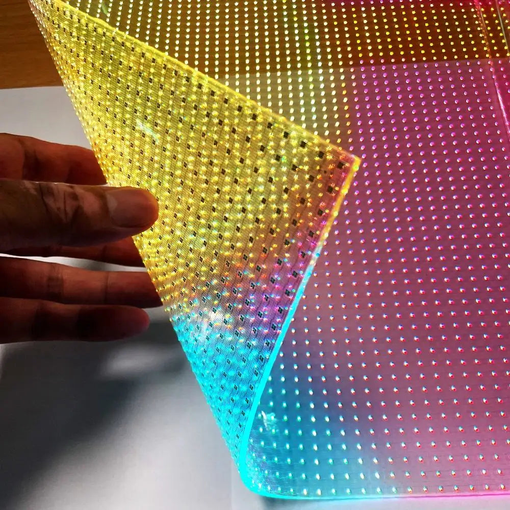 Indoor Window Glass Flexible Transparent LED Film P8 P10 RGB Full Color LED Display Screen