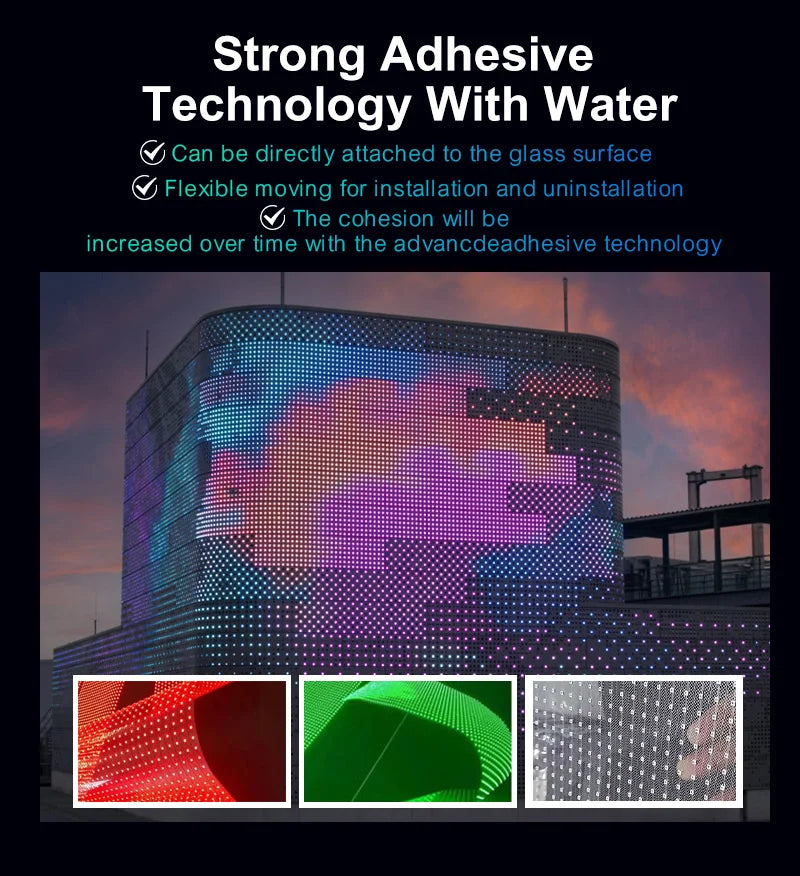 LED Film Self-Adhesive Display Flexible Soft Led Transparent Screen