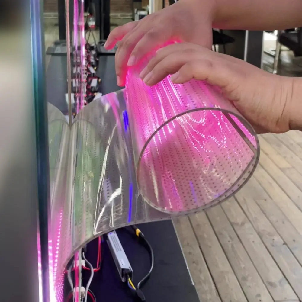 Indoor Window Glass Flexible Transparent LED Film P8 P10 RGB Full Color LED Display Screen
